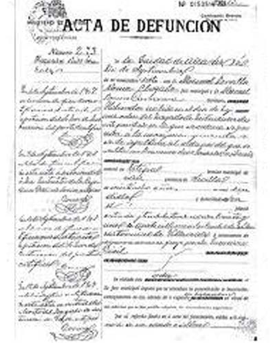 certificado de defuncion