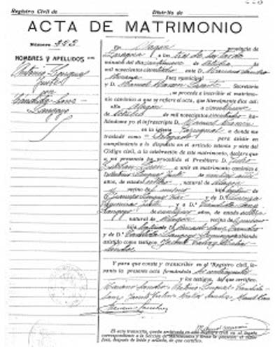 certificado dematrimonio tipo