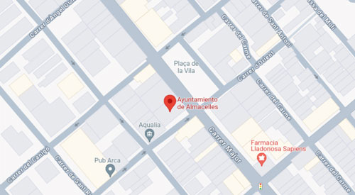 mapa Registro Civil-Juzgado de paz de Almacellas