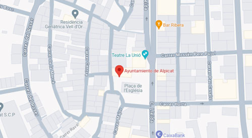 mapa Registro Civil-Juzgado de paz de Alpicat