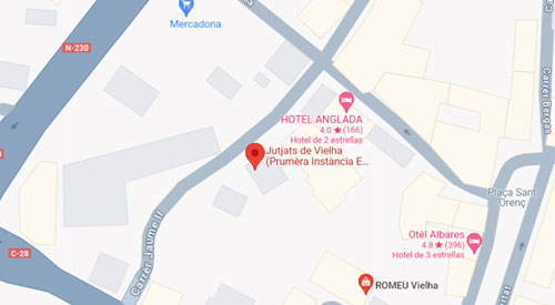 mapa Registro Civil-Juzgado de paz de Vielha e Mijaran